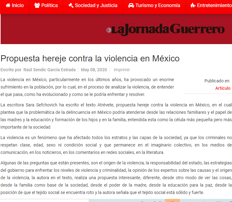 Lee más sobre el artículo Propuesta hereje contra la violencia en México