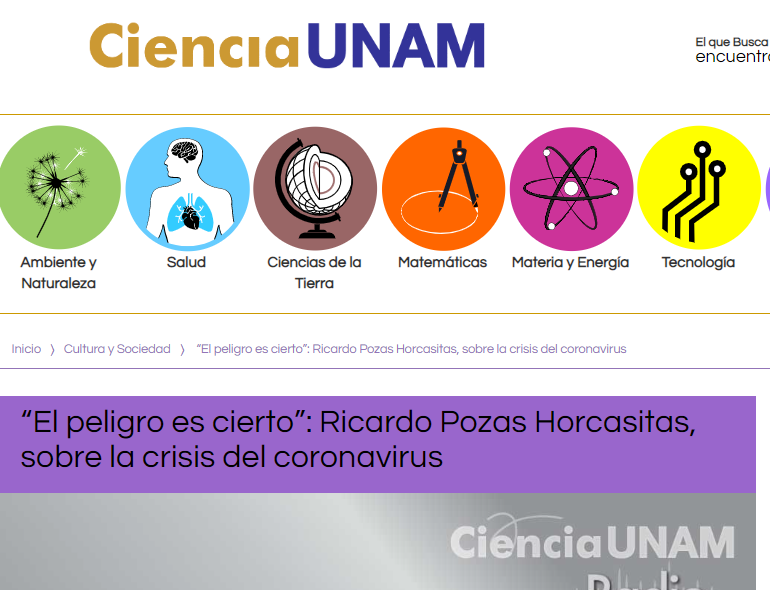 Lee más sobre el artículo El peligro es cierto: Ricardo Pozas Horcasitas, sobre la crisis del coronavirus