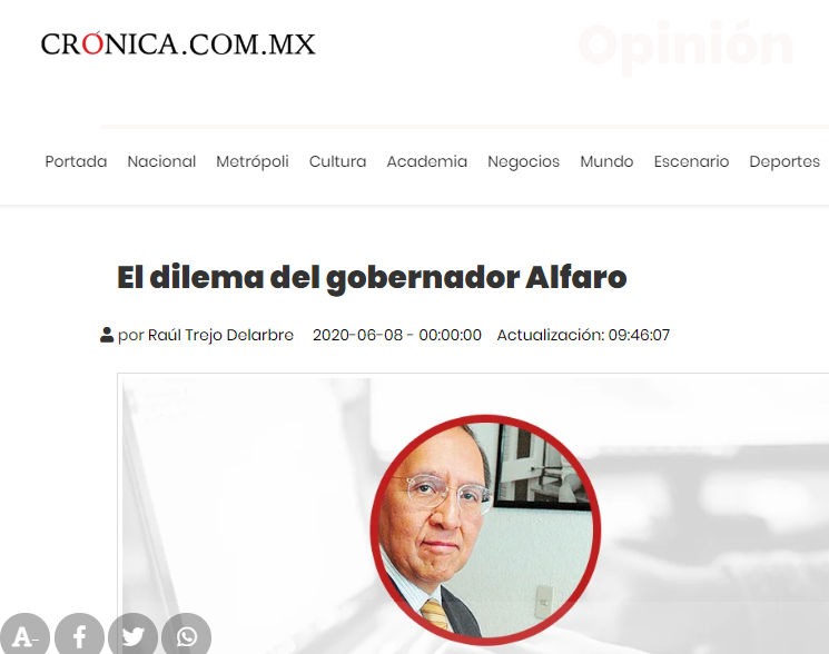 Lee más sobre el artículo El dilema del gobernador Alfaro