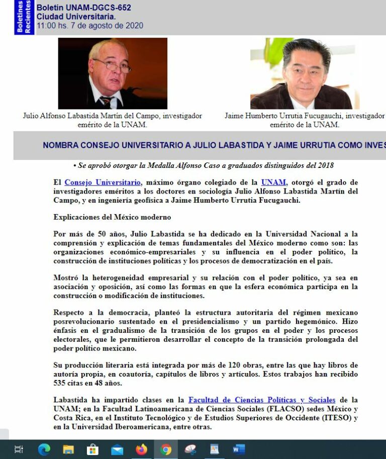 Lee más sobre el artículo Nombra Consejo Universitario a Julio Labastida y Jaime Urrutia como investigadores Eméritos