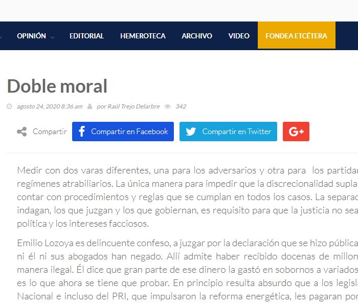 Lee más sobre el artículo Doble moral