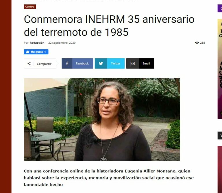 Lee más sobre el artículo Conmemora INEHRM 35 aniversario del terremoto de 1985