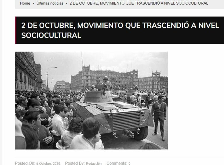 Lee más sobre el artículo 2 de octubre, movimiento que trascendió a nivel sociocultural