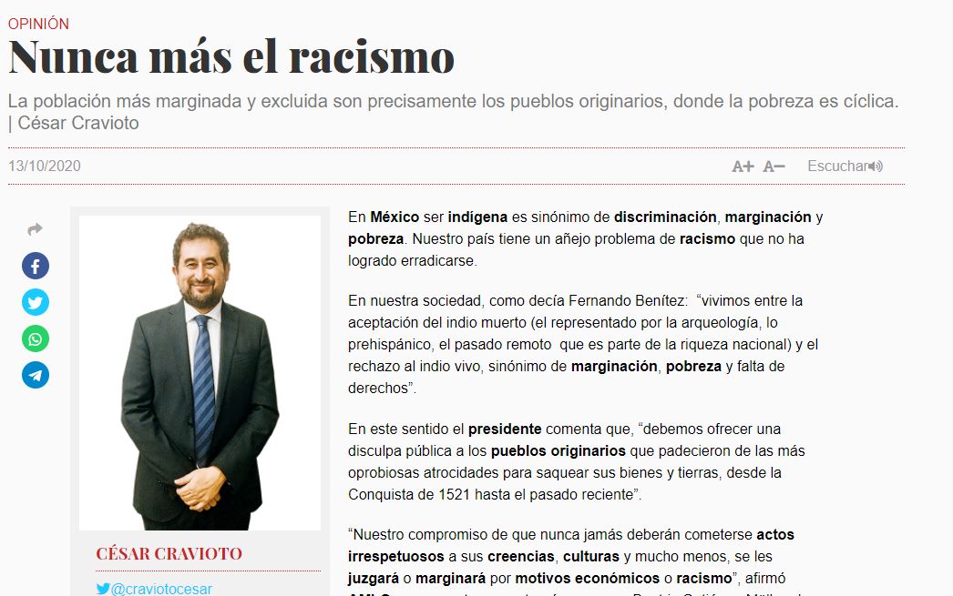 Lee más sobre el artículo Nunca más el racismo