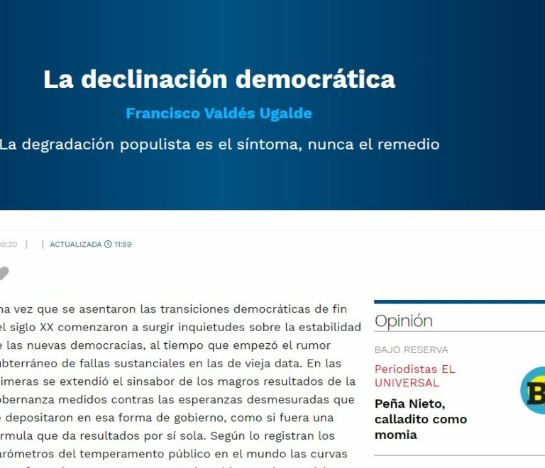 Lee más sobre el artículo La declinación democrática