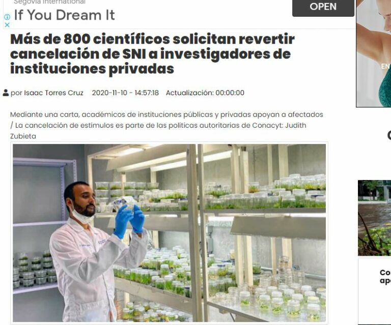 Lee más sobre el artículo Más de 800 científicos solicitan revertir cancelación de SNI a investigadores de instituciones privadas