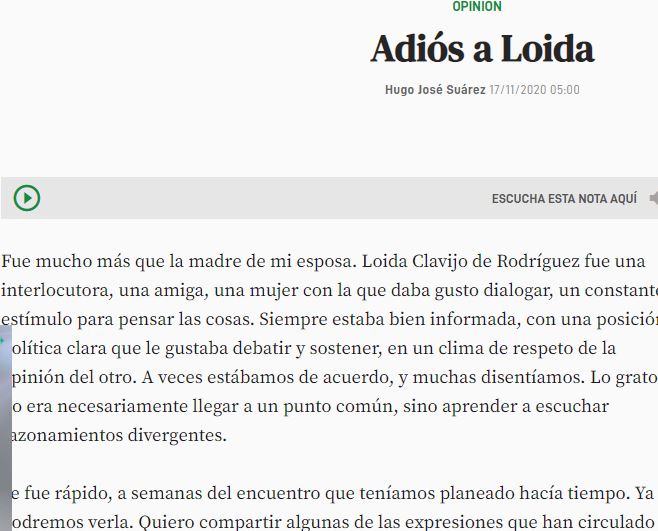 Lee más sobre el artículo Adiós a Loida