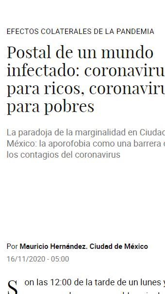 Lee más sobre el artículo Postal de un mundo infectado: coronavirus para ricos, coronavirus para pobres