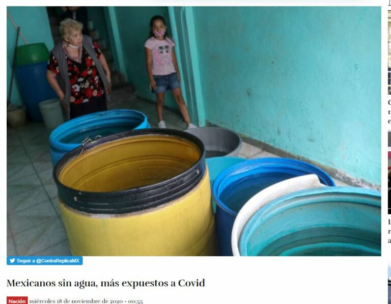 Lee más sobre el artículo Mexicanos sin agua, más expuestos a Covid