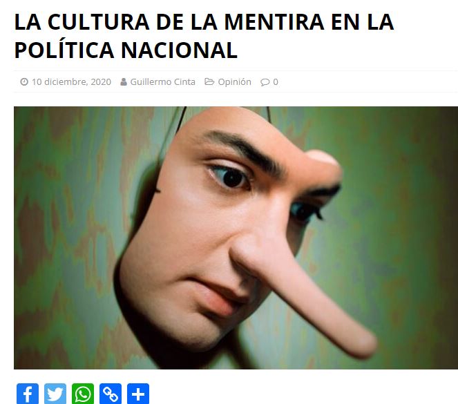 Lee más sobre el artículo La Cultura de la mentira en la política nacional