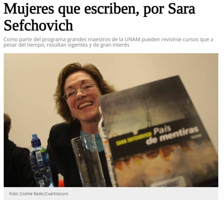 Lee más sobre el artículo Mujeres que escriben, por Sara Sefchovich