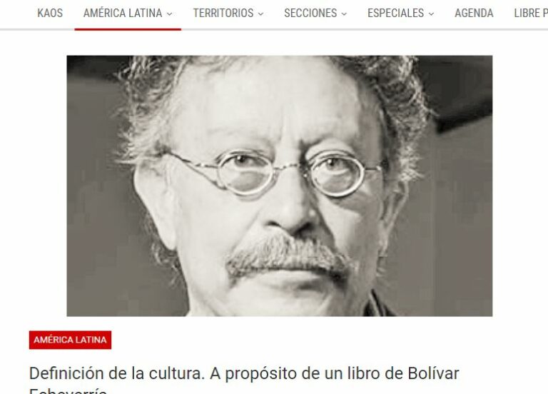 Lee más sobre el artículo Definición de la cultura. A propósito de un libro de Bolívar Echeverría