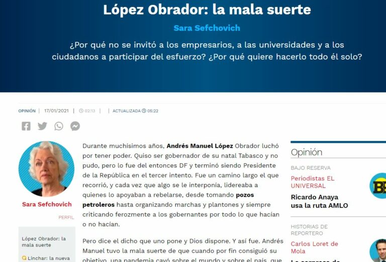 Lee más sobre el artículo López Obrador: la mala suerte