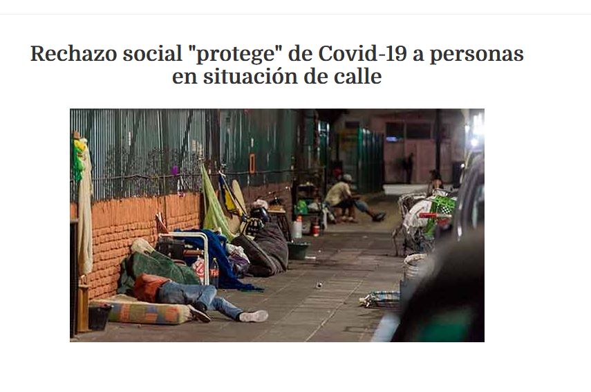 Lee más sobre el artículo Rechazo social “protege” de Covid-19 a personas en situación de calle