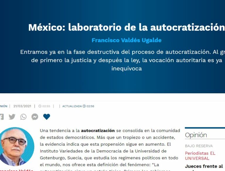 Lee más sobre el artículo México: laboratorio de la autocratización