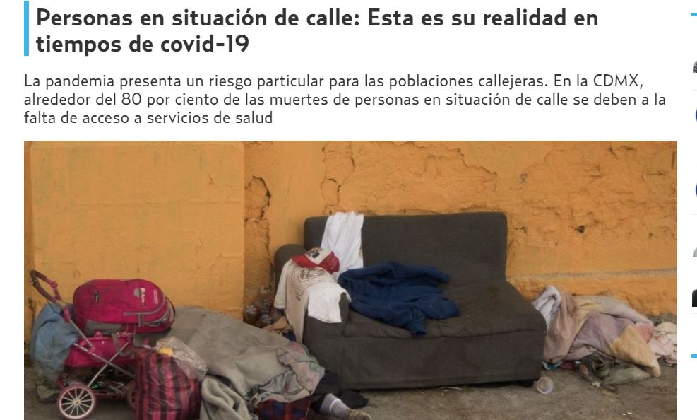 Lee más sobre el artículo Personas en situación de calle: Esta es su realidad en tiempos de covid-19