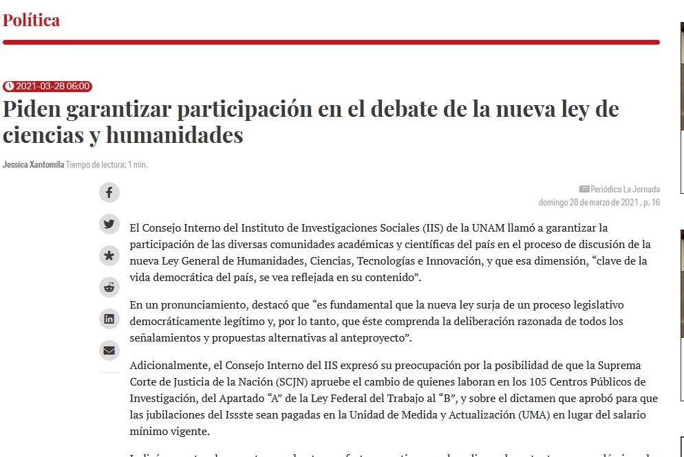 Lee más sobre el artículo Piden garantizar participación en el debate de la nueva ley de ciencias y humanidades