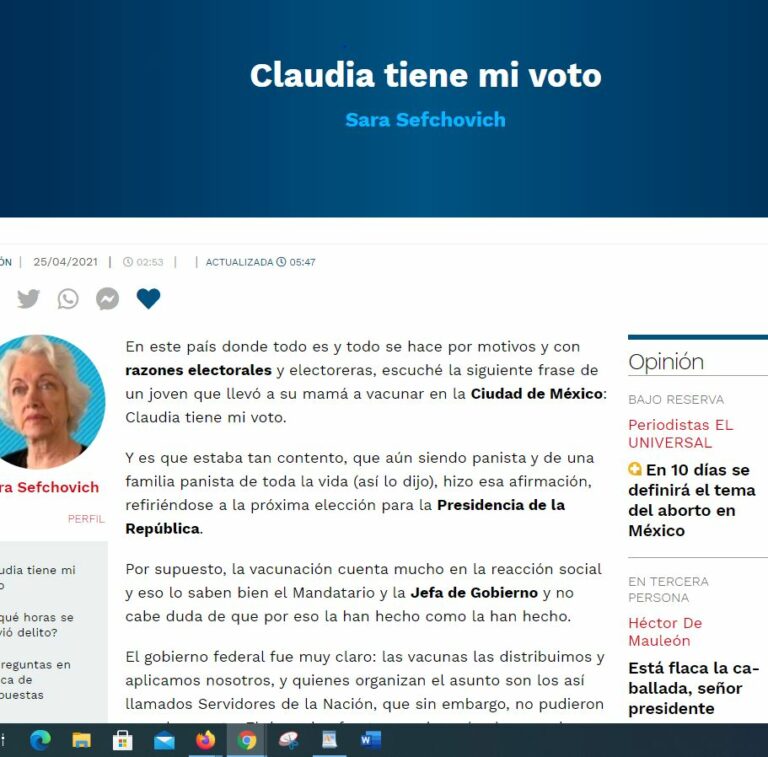 Lee más sobre el artículo Claudia tiene mi voto