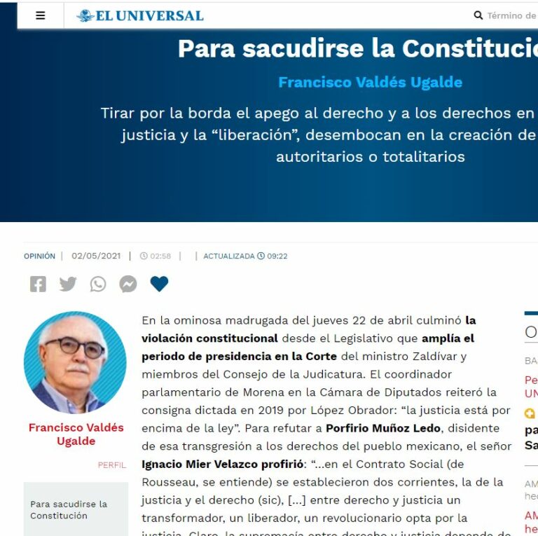 Lee más sobre el artículo Para sacudirse la Constitución