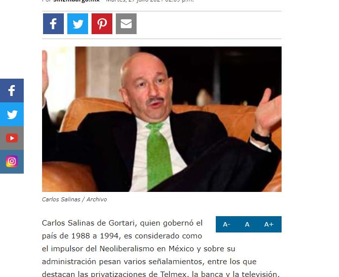 Lee más sobre el artículo A propósito de la consulta: Carlos Salinas, el llamado “padre de la desigualdad moderna” (VIDEO