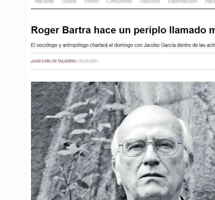 Lee más sobre el artículo Roger Bartra hace un periplo llamado melancolía