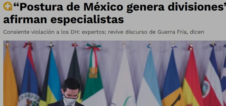 Lee más sobre el artículo Postura de México genera divisiones.