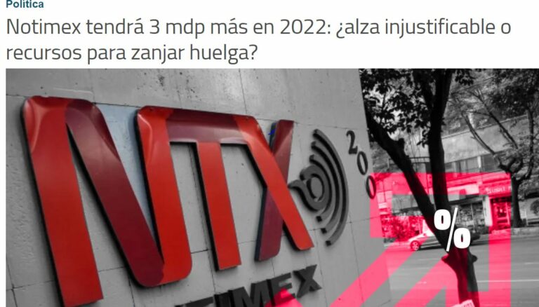 Lee más sobre el artículo Notimex tendrá 3mdp más en 2022.