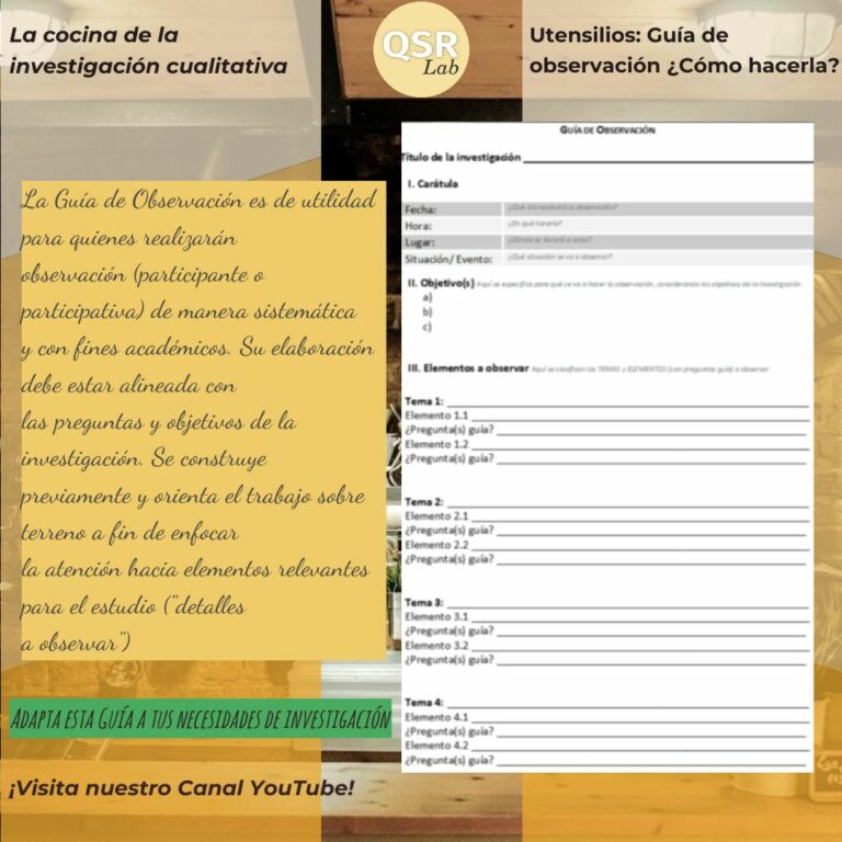 Lee más sobre el artículo Guía de observación ¿Cómo hacerla?: la cocina de la investigación cualitativa