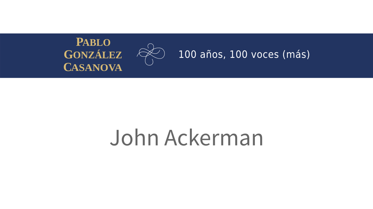 Lee más sobre el artículo John Ackerman