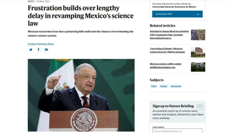 Lee más sobre el artículo Frustration builds over lengthy delay in revamping Mexico’s science law