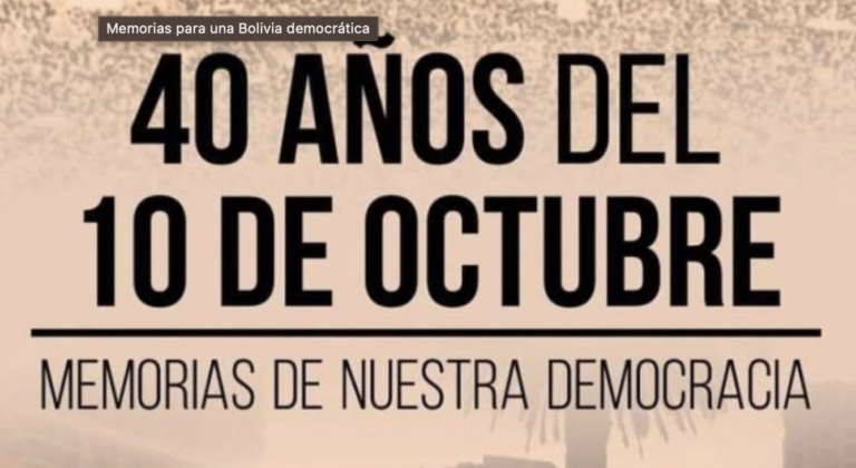 Lee más sobre el artículo Memorias para una Bolivia democrática