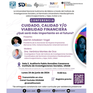 Conferencia: Cuidado, calidad y/o viabilidad financiera ¿Qué será más importante en el futuro? @ Sala 2 del Auditorio Pablo González Casanova
