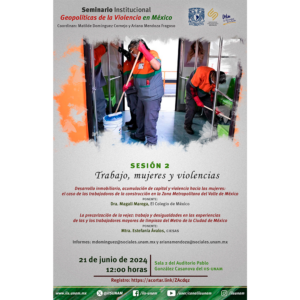 Sesión 2 del Seminario Institucional Geopolíticas de la Violencia en México: Trabajo, mujeres y violencias @ Sala 2 del Auditorio Pablo González Casanova